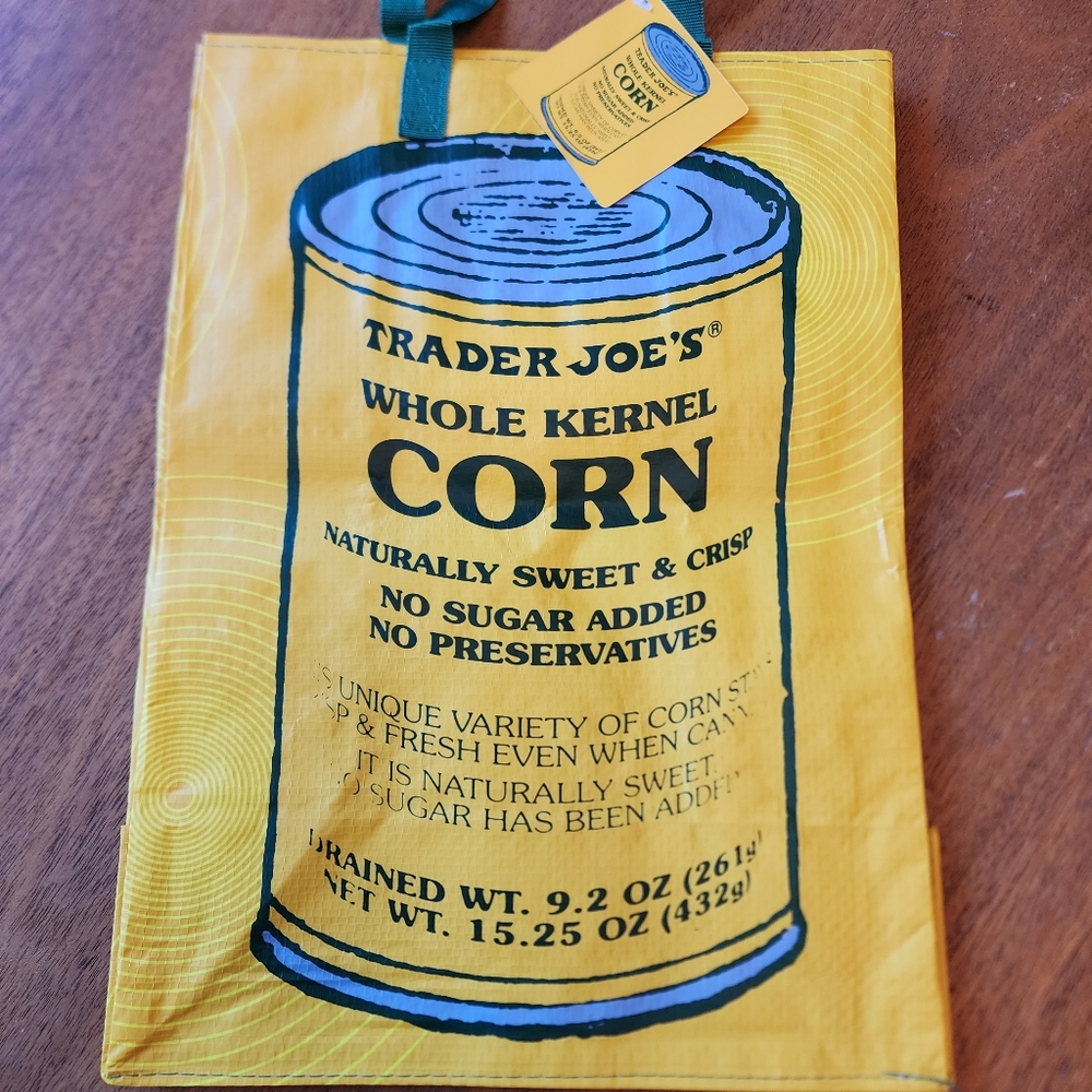 Trader Joe's Yellow Corn Design Garment Bag NWT